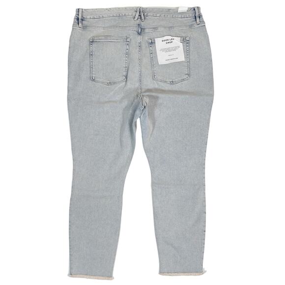 GOOD AMERICAN Good Legs High Rise Raw Hem Crop Jeans in Blue669 - Picture 5 of 11
